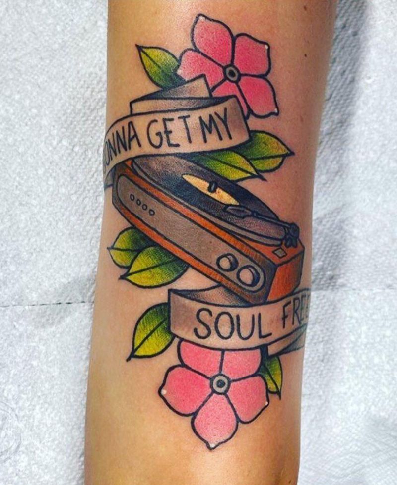 30 Creative Record Player Tattoos You Must Love