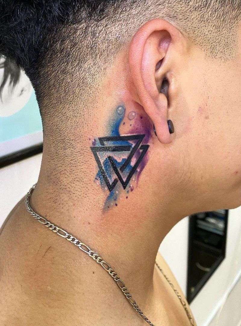 30 Pretty Valknut Tattoos to Inspire You