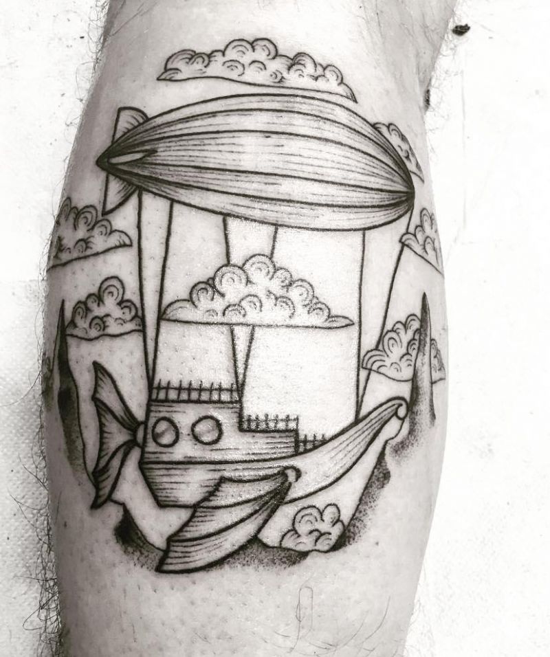 30 Pretty Airship Tattoos to Inspire You