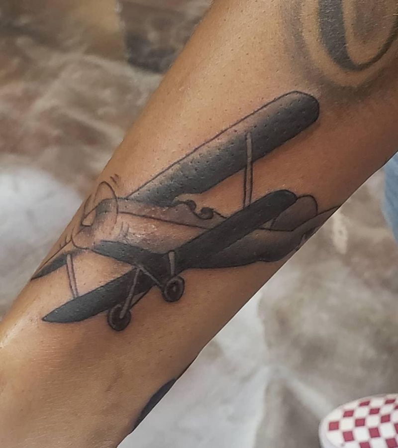 30 Pretty Biplane Tattoos You Can Copy