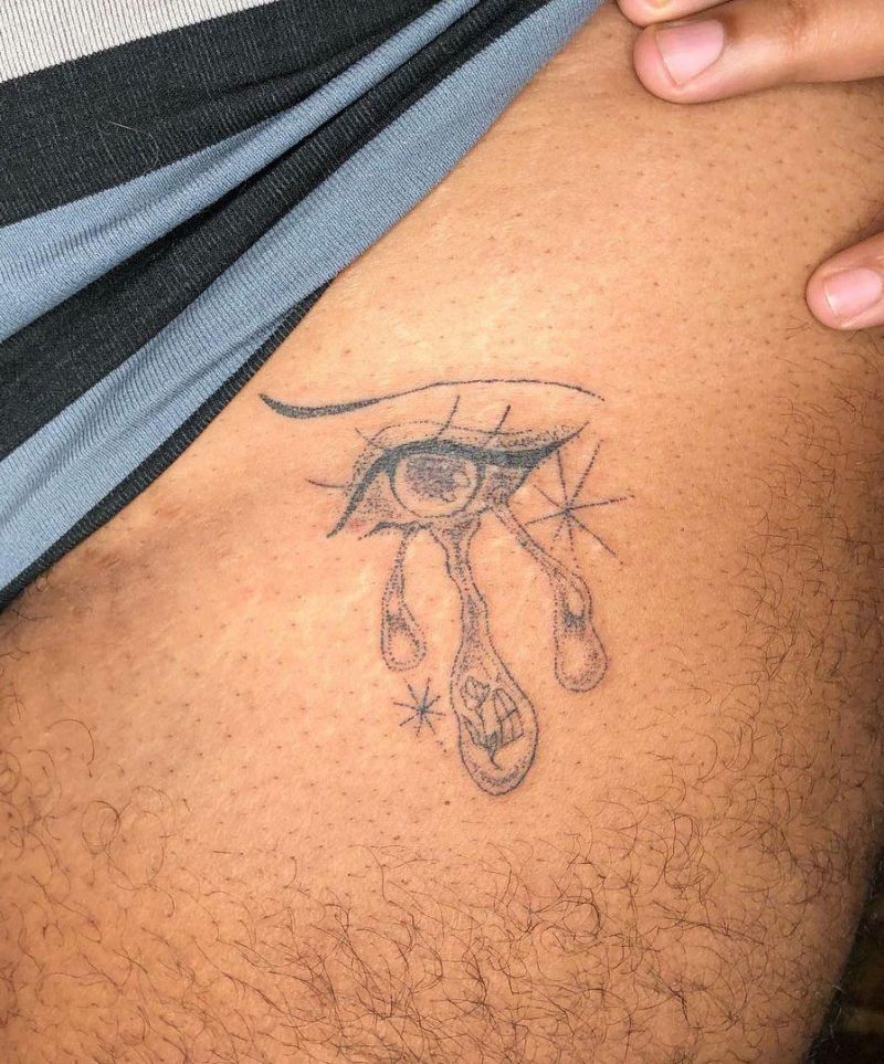 30 Pretty Crying Eye Tattoos Give You Inspiration