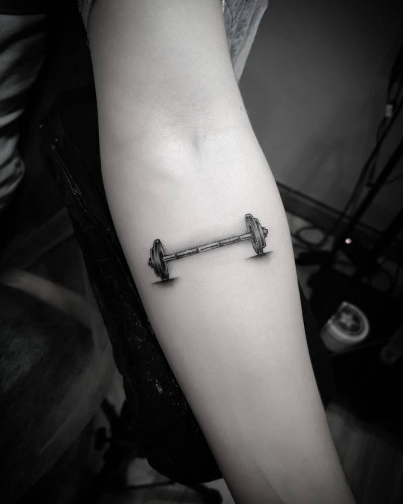 30 Powerful Barbell Tattoos You Should Not Miss