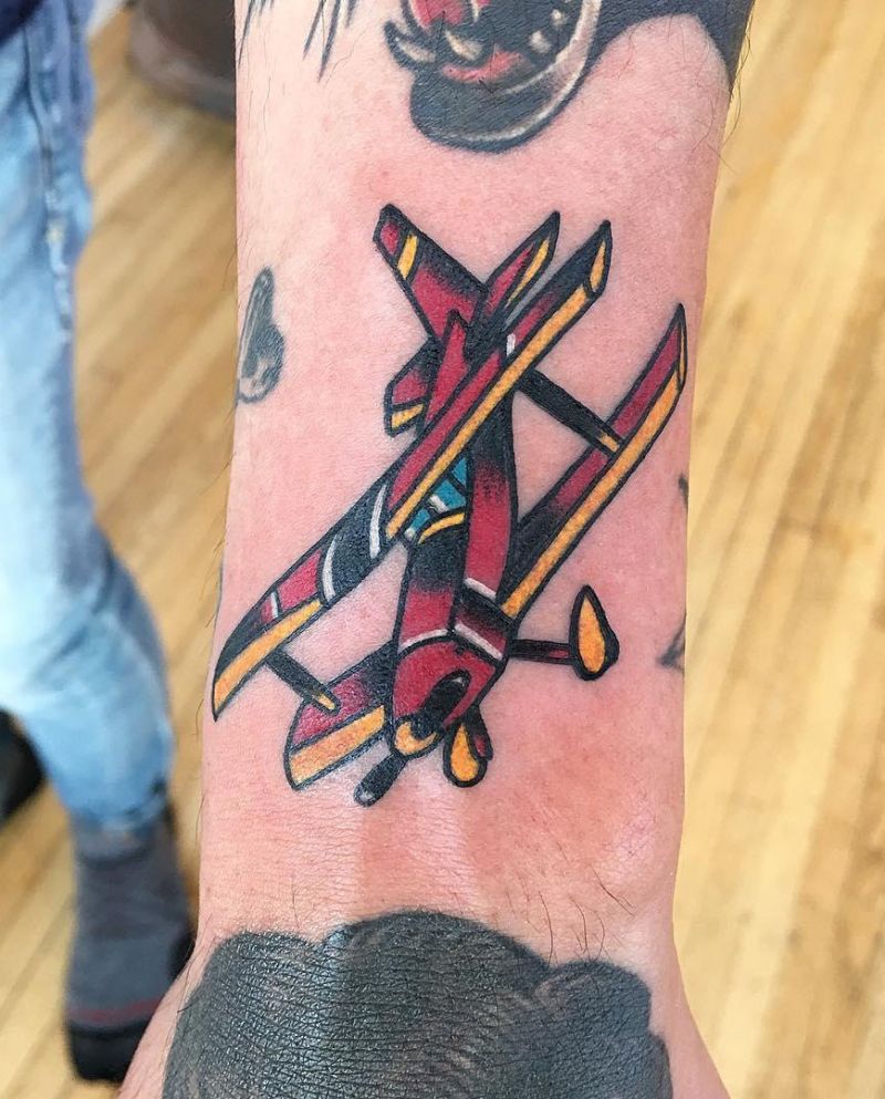 30 Pretty Biplane Tattoos You Can Copy