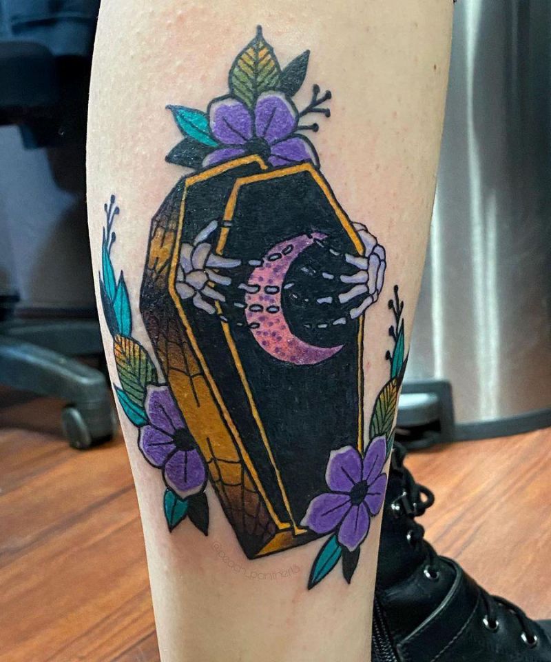 30 Pretty Coffin Tattoos to Inspire You