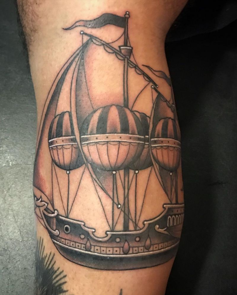 30 Pretty Airship Tattoos to Inspire You