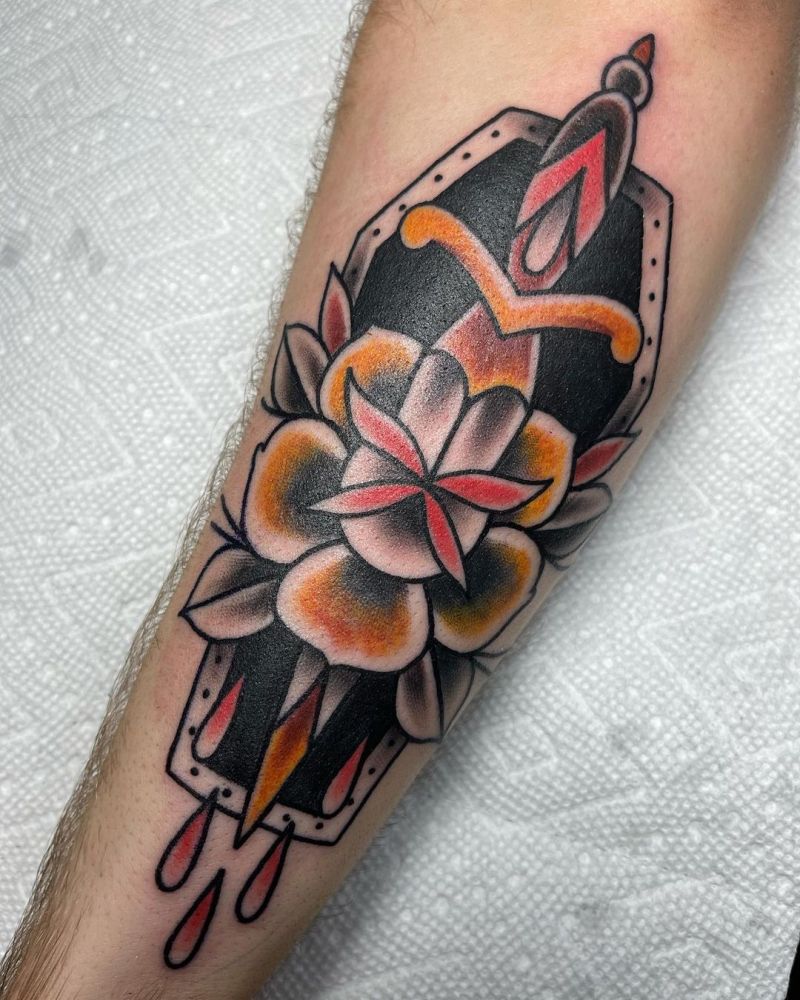 30 Pretty Coffin Tattoos to Inspire You