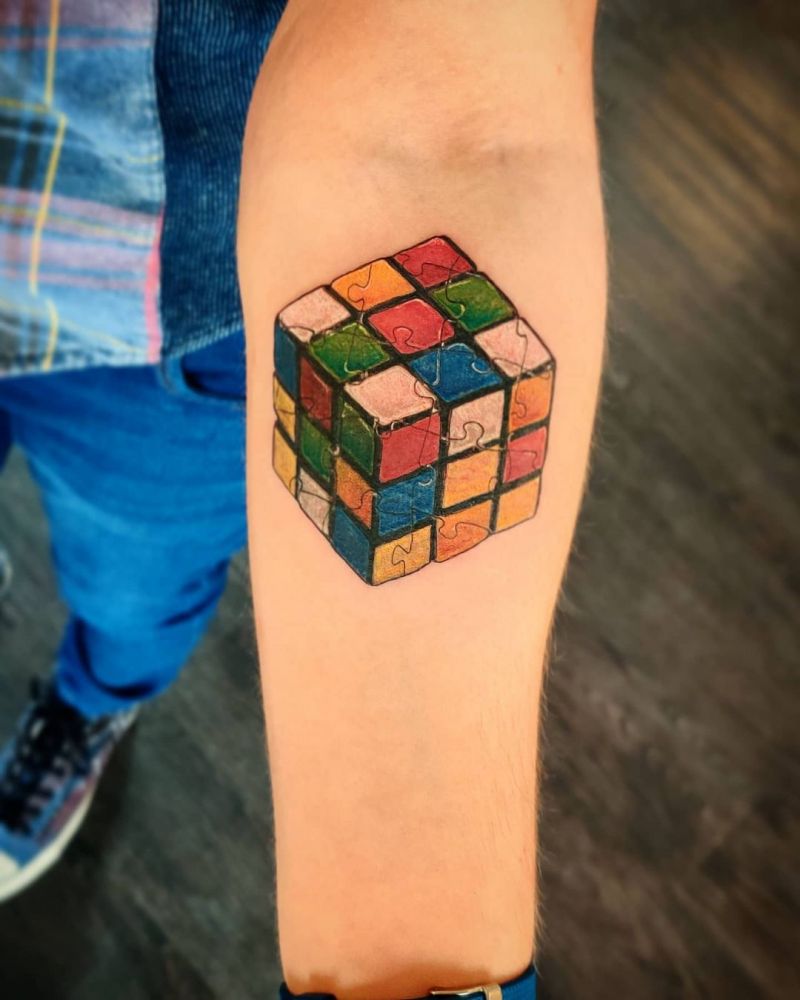 30 Great Rubik's Cube Tattoos You Can Copy