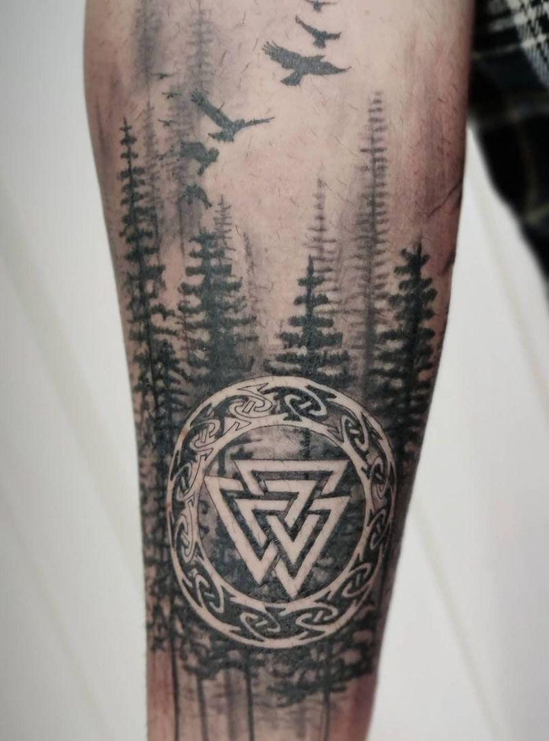 30 Pretty Valknut Tattoos to Inspire You