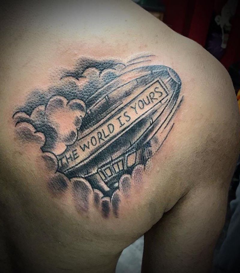 30 Pretty Airship Tattoos to Inspire You