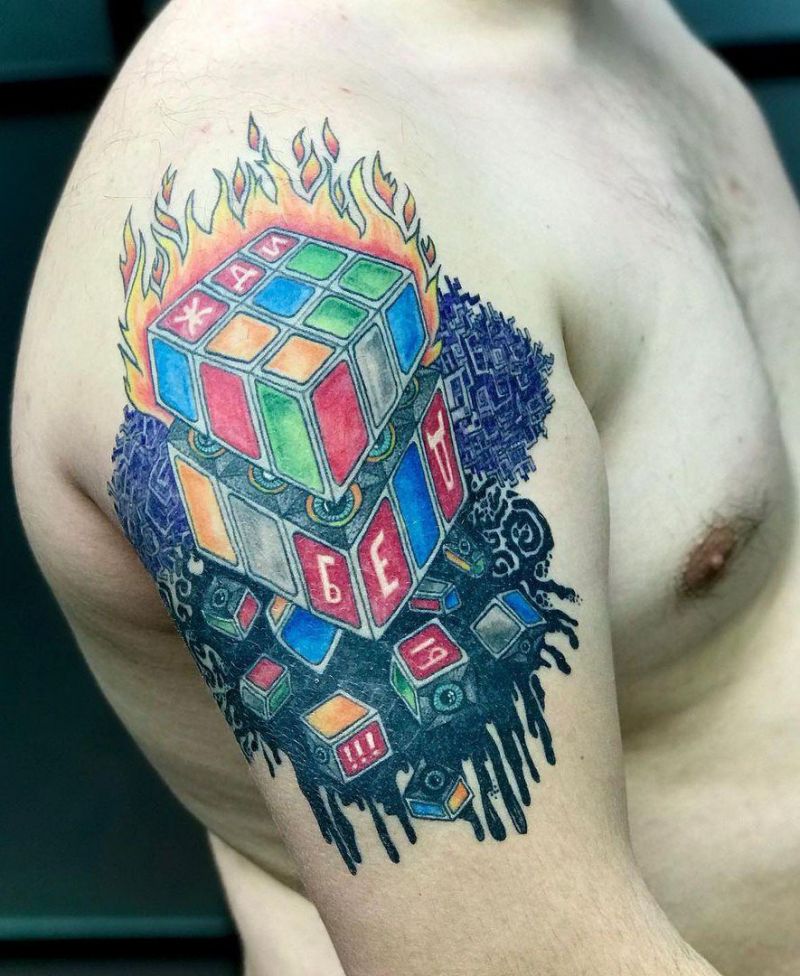 30 Great Rubik's Cube Tattoos You Can Copy