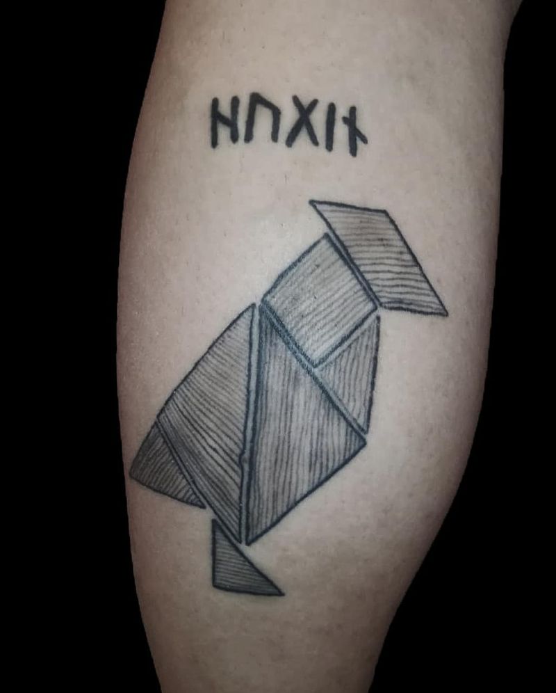 10 Pretty Tangram Tattoos You Must Try