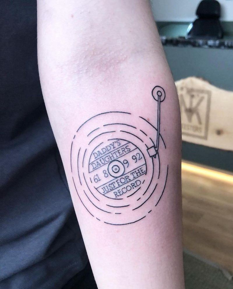 30 Creative Record Player Tattoos You Must Love