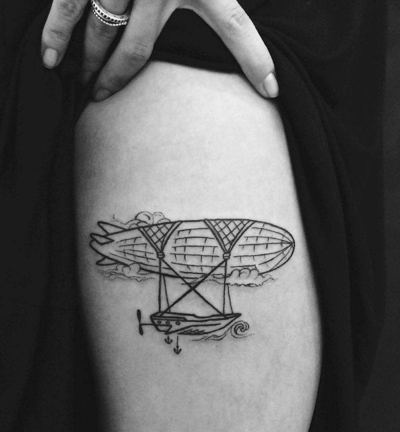 30 Pretty Airship Tattoos to Inspire You