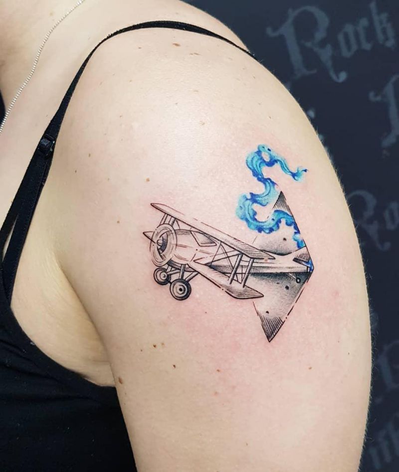 30 Pretty Biplane Tattoos You Can Copy