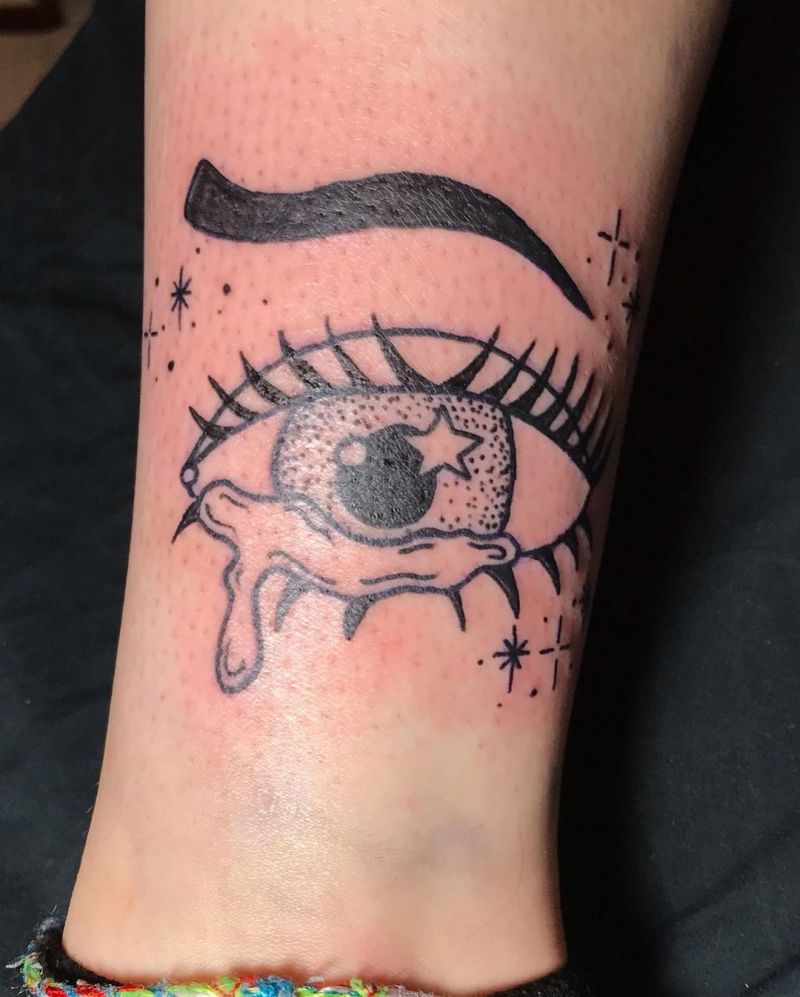 30 Pretty Crying Eye Tattoos Give You Inspiration