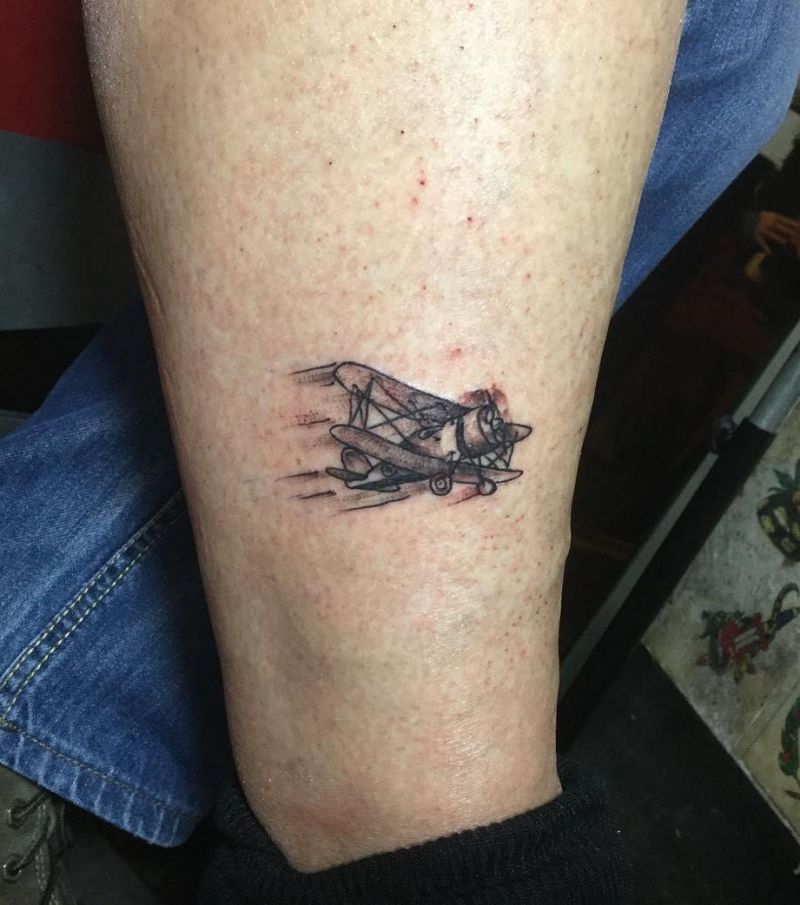 30 Pretty Biplane Tattoos You Can Copy