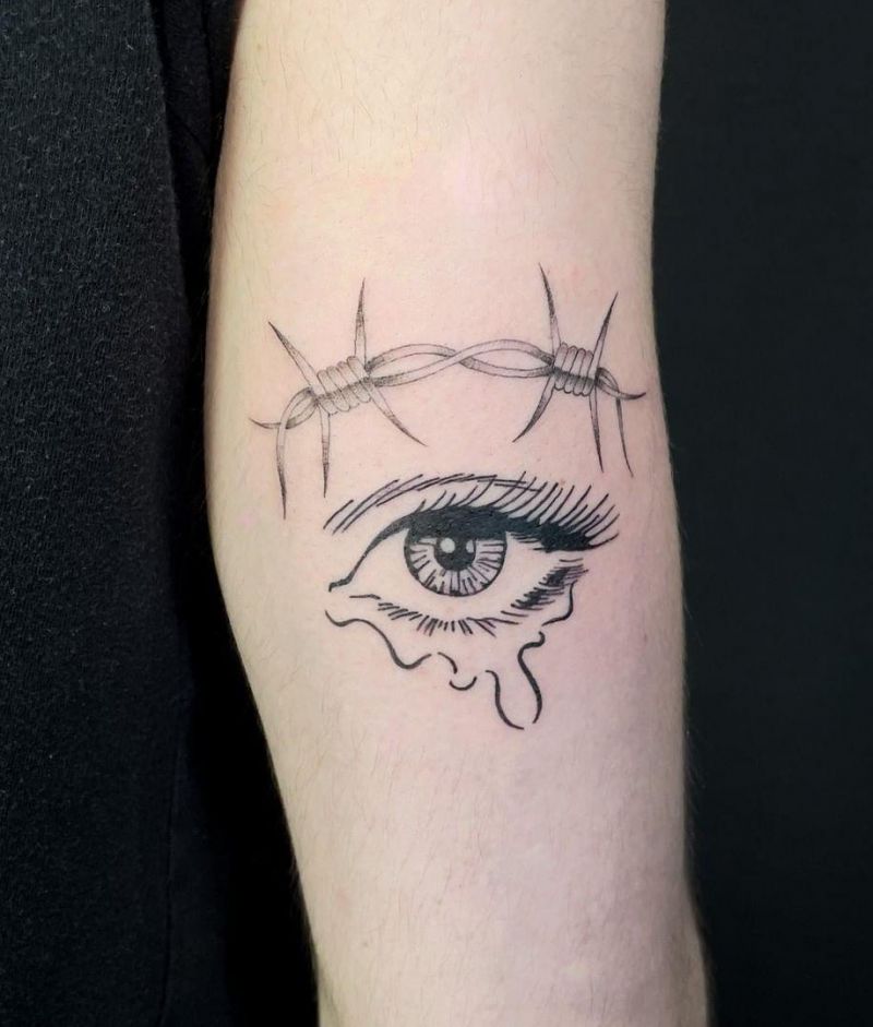 30 Pretty Crying Eye Tattoos Give You Inspiration