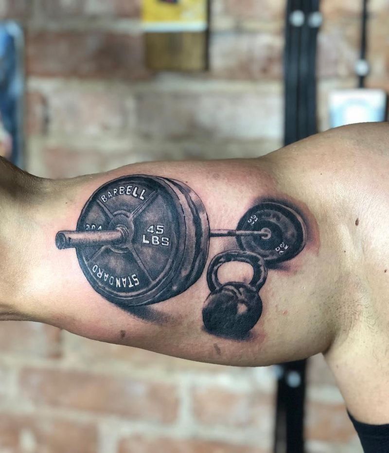 30 Powerful Barbell Tattoos You Should Not Miss