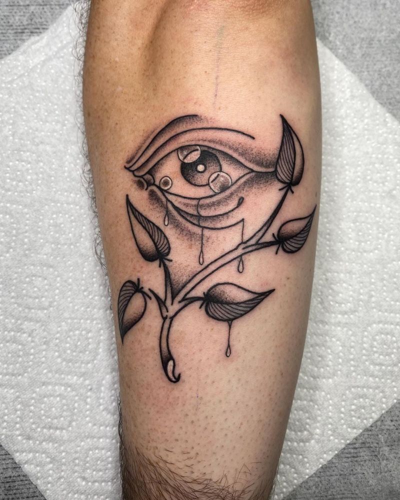 30 Pretty Crying Eye Tattoos Give You Inspiration