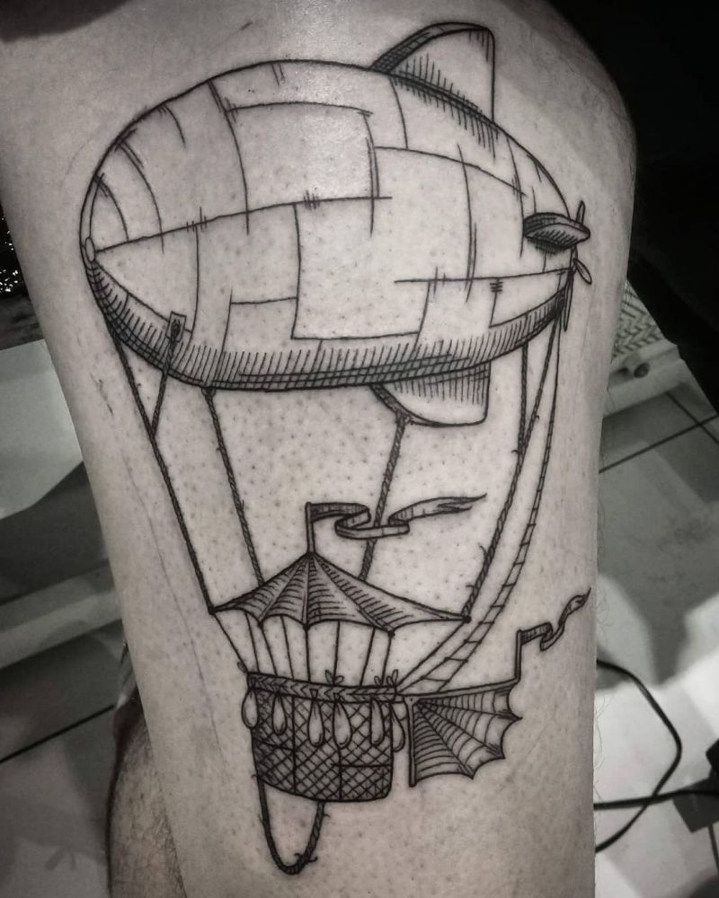 30 Pretty Airship Tattoos to Inspire You