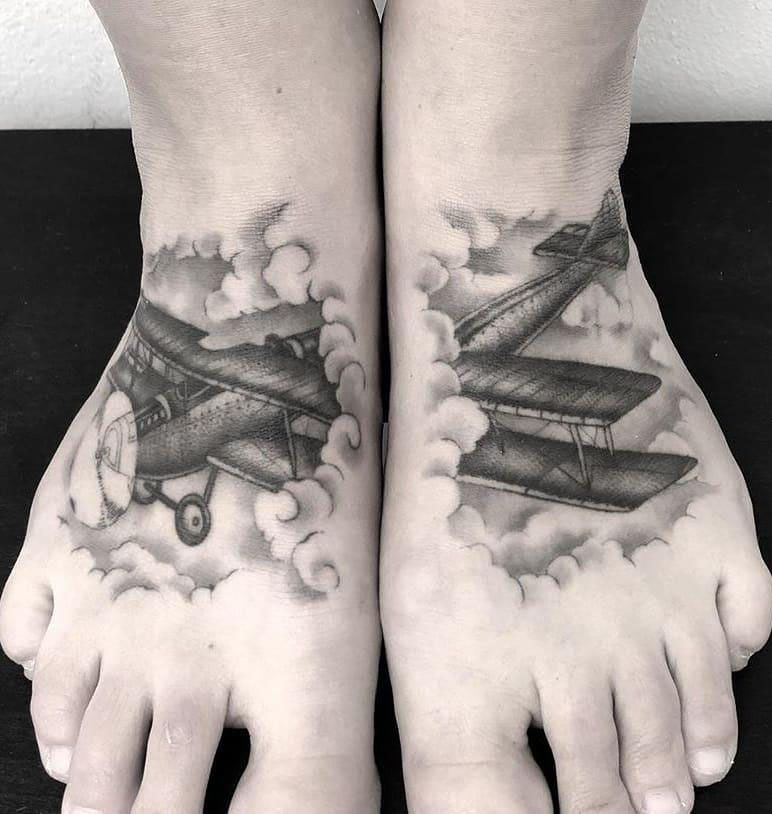 30 Pretty Biplane Tattoos You Can Copy