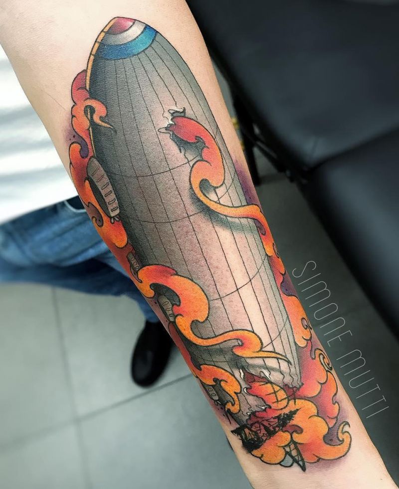 30 Pretty Airship Tattoos to Inspire You