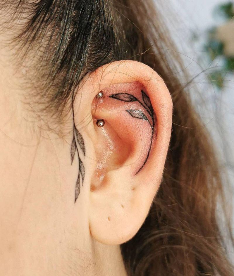 30 Elegant Ear Tattoo Designs to Get Inspired