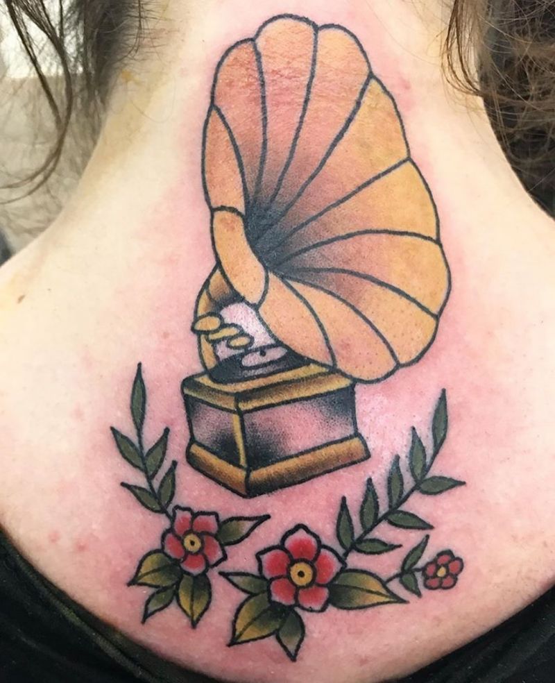 30 Creative Record Player Tattoos You Must Love