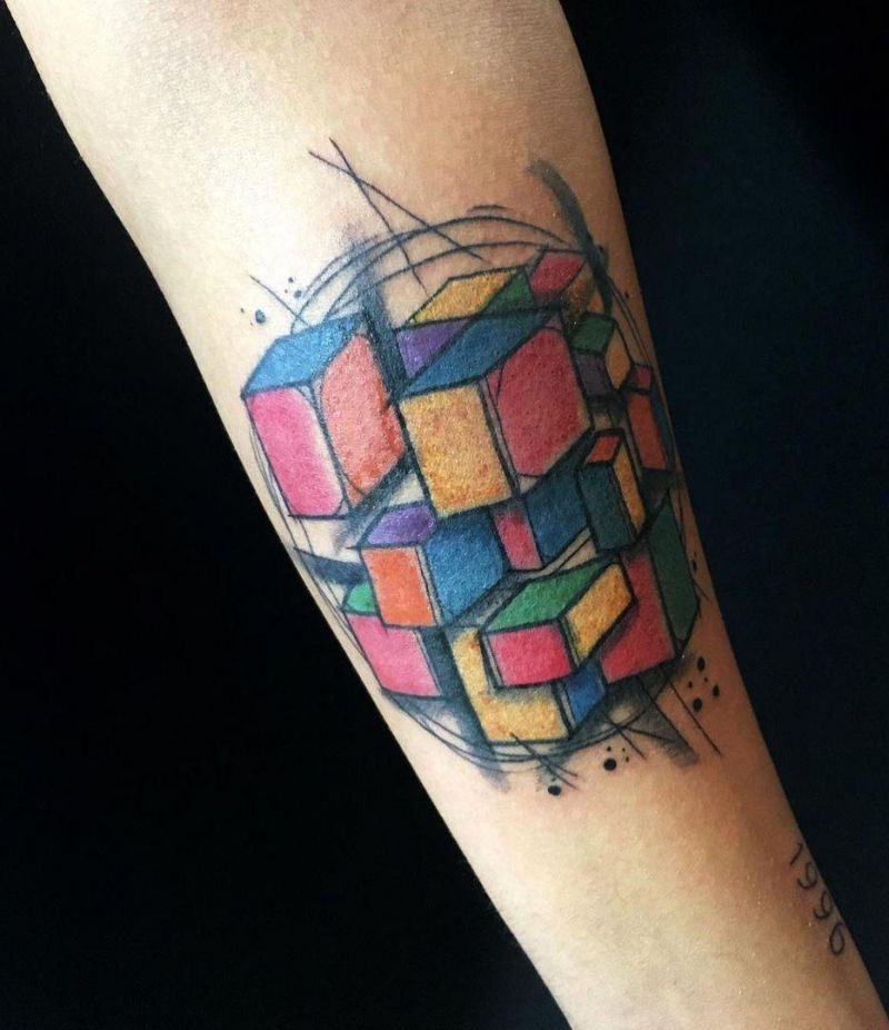 30 Great Rubik's Cube Tattoos You Can Copy