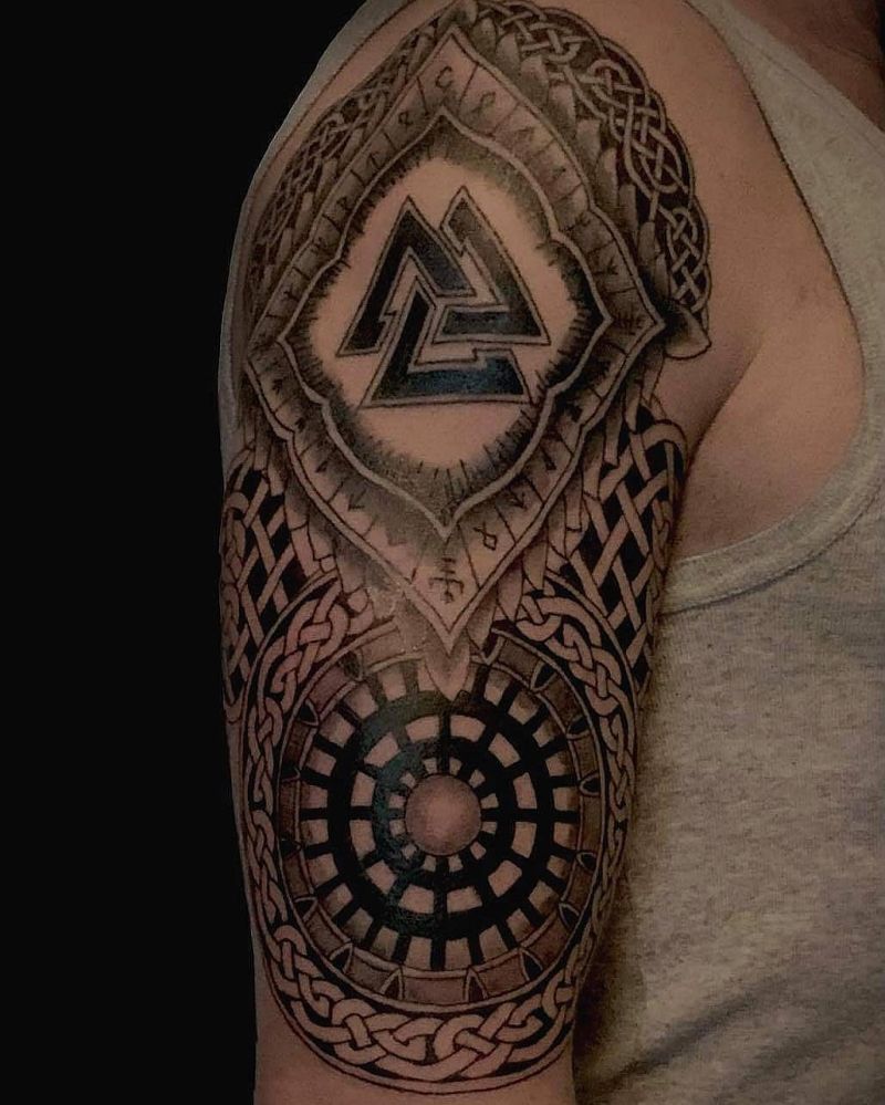 30 Pretty Valknut Tattoos to Inspire You