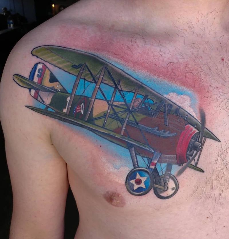 30 Pretty Biplane Tattoos You Can Copy