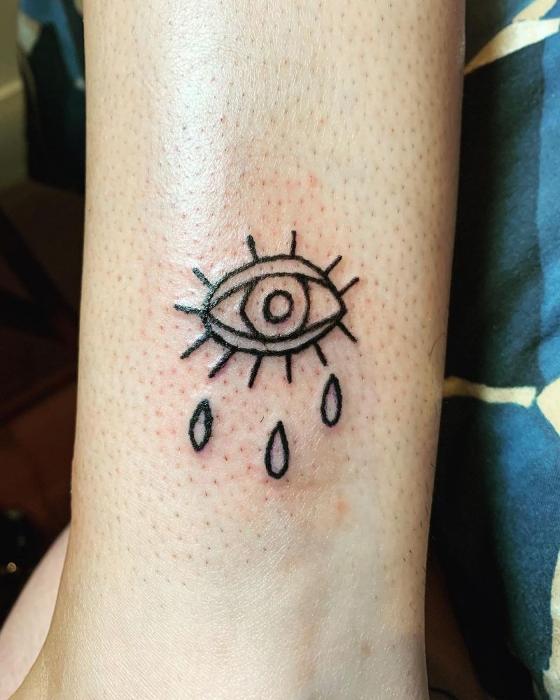 30 Pretty Crying Eye Tattoos Give You Inspiration