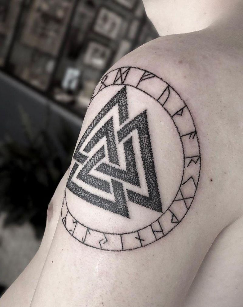 30 Pretty Valknut Tattoos to Inspire You