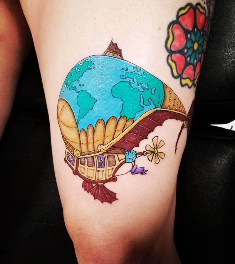 30 Pretty Airship Tattoos to Inspire You