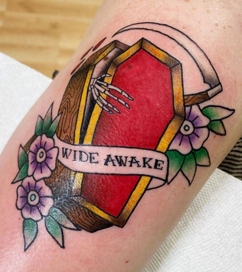 30 Pretty Coffin Tattoos to Inspire You