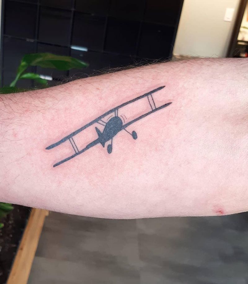 30 Pretty Biplane Tattoos You Can Copy