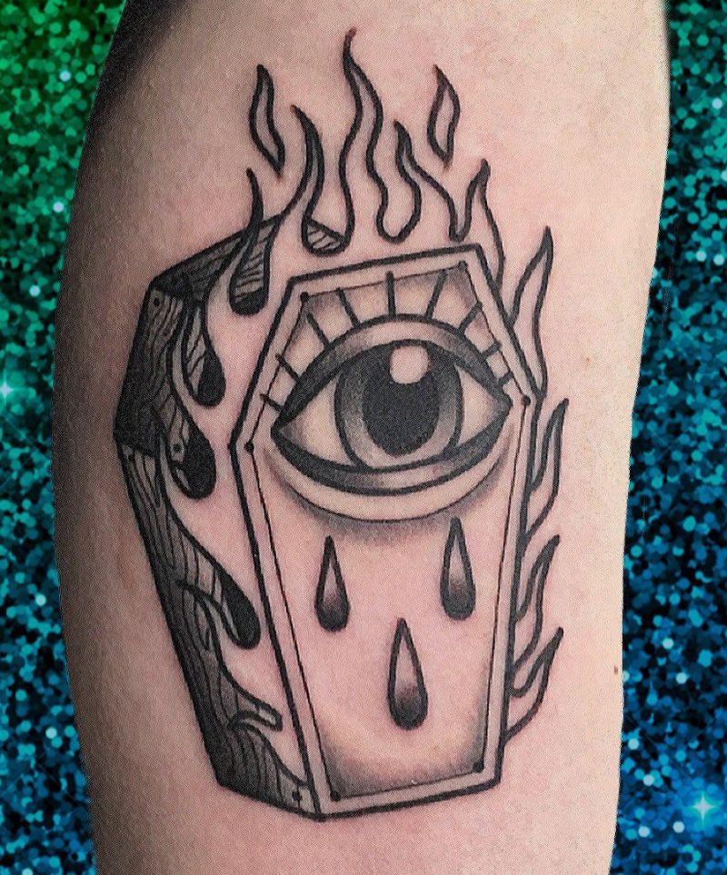 30 Pretty Coffin Tattoos to Inspire You