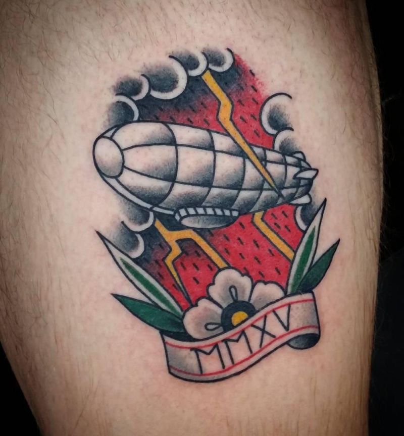 30 Pretty Airship Tattoos to Inspire You