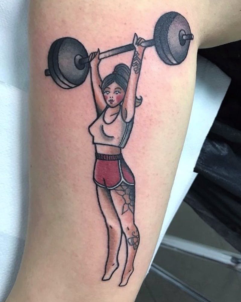 30 Powerful Barbell Tattoos You Should Not Miss