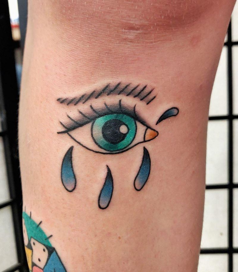 30 Pretty Crying Eye Tattoos Give You Inspiration