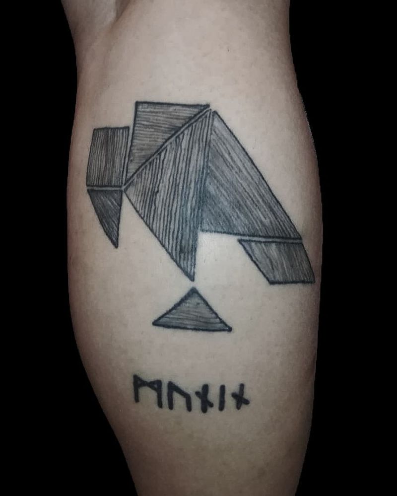 10 Pretty Tangram Tattoos You Must Try