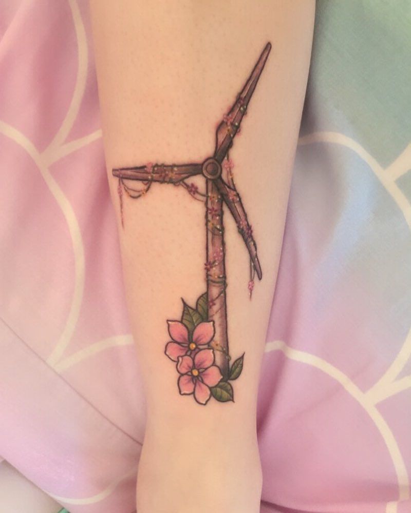 11 Pretty Wind Turbine Tattoos You Can Copy