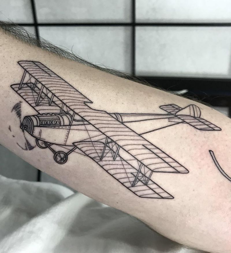 30 Pretty Biplane Tattoos You Can Copy