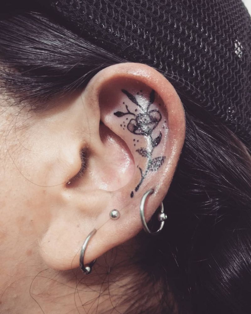 30 Elegant Ear Tattoo Designs to Get Inspired