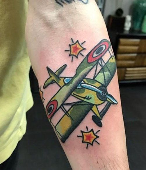 30 Pretty Biplane Tattoos You Can Copy