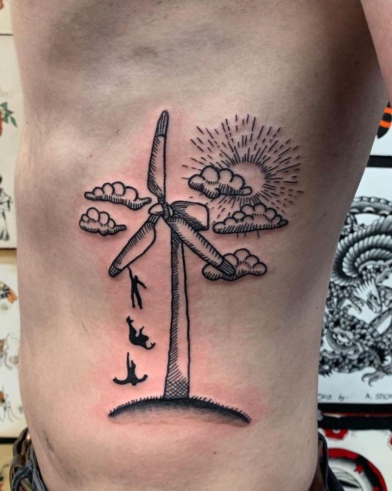 11 Pretty Wind Turbine Tattoos You Can Copy