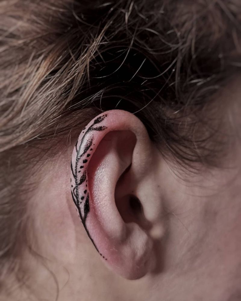 30 Elegant Ear Tattoo Designs to Get Inspired