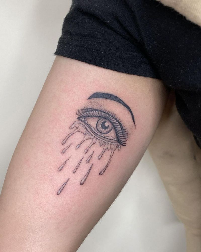 30 Pretty Crying Eye Tattoos Give You Inspiration