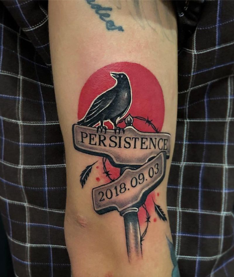 24 Pretty Street Sign Tattoos to Inspire You