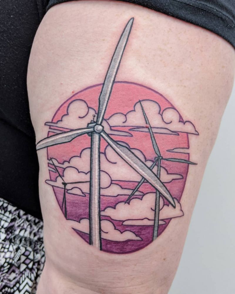 11 Pretty Wind Turbine Tattoos You Can Copy